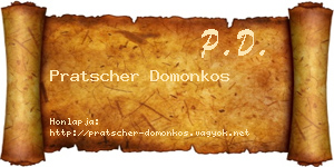 Pratscher Domonkos névjegykártya
